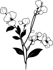 black and white flowers, Generative AI