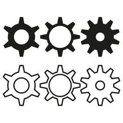 Gear icon collection. Vector illustration. EPS 10.