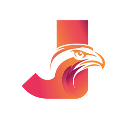 Eagle Monogram Logo Initial Letter J