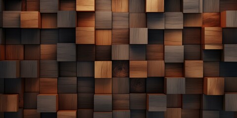 Wooden Teak Creative Abstract Geometric Texture. Screen Wallpaper. Digiral Art. Abstract Bright Surface Geometrical Horizontal Background. Ai Generated Vibrant Texture Pattern.