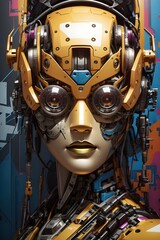 Menacing Robot Face - Generative AI




