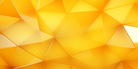 Yellow Glossy Surface Creative Abstract Geometric Texture. Screen Wallpaper. Digiral Art. Abstract Bright Surface Geometrical Horizontal Background. Ai Generated Vibrant Texture Pattern.