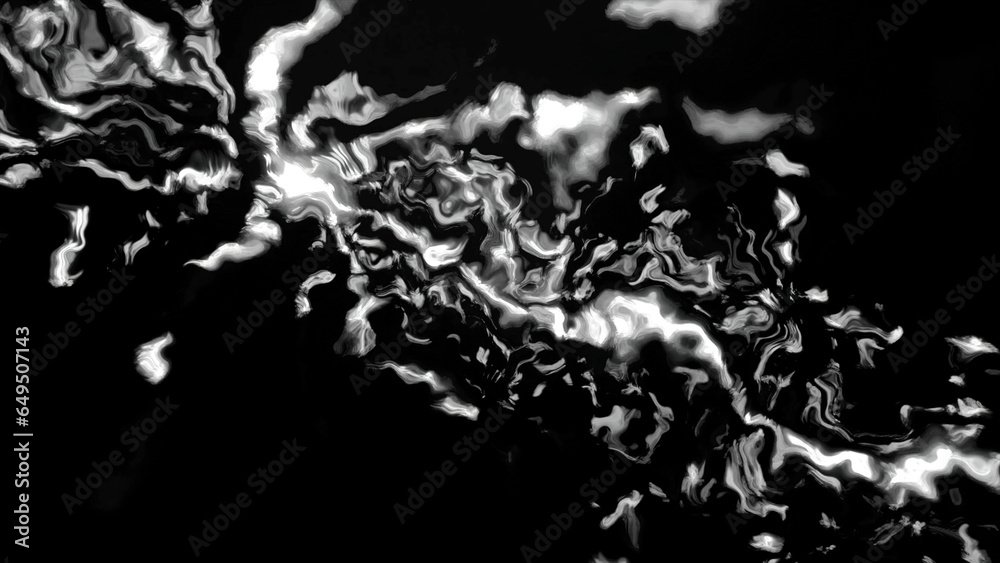 Poster rays of light reflected from liquid structure. motion. abstract curved lines of underwater light wit