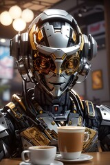 Radiant Robot Face - Generative AI




