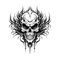 Abstract minimalist skull vector. Suitable for horror, rock, and hardcore graphic design.