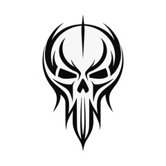 Abstract minimalist skull vector. Suitable for horror, rock, and hardcore graphic design.