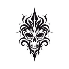 Abstract minimalist skull vector. Suitable for horror, rock, and hardcore graphic design.