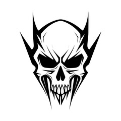 Abstract minimalist skull vector. Suitable for horror, rock, and hardcore graphic design.