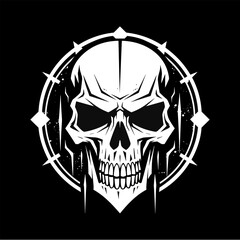 Abstract minimalist skull vector. Suitable for horror, rock, and hardcore graphic design.