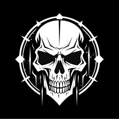 Abstract minimalist skull vector. Suitable for horror, rock, and hardcore graphic design.