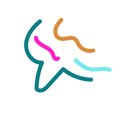 Colourful Abstract Free Flowing Doodle 