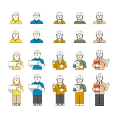 働く人の表情差異セット