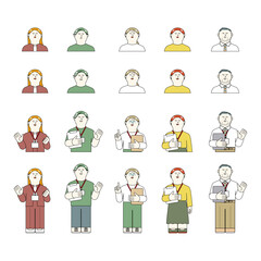 Fototapeta premium 働く人の表情差異セット