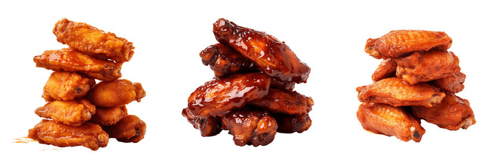 roast chicken wings isolated on a transparent background