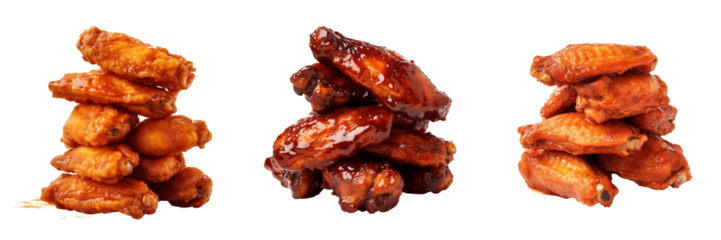 roast chicken wings isolated on a transparent background