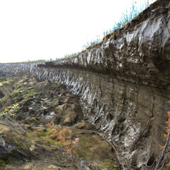 Permafrost wall in 
