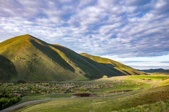 USA, Idaho, Hailey, View of Croy Canyon from Carbonate Mountain