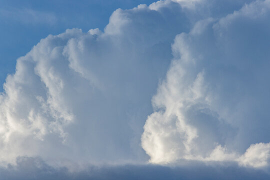 Majestic white cumulus clouds