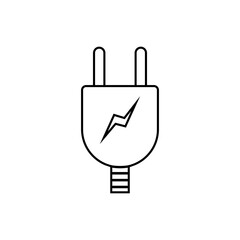 Plug Icon. Electrical Connector Symbol for Design, Presentation, Website or Apps Elements - Vector.