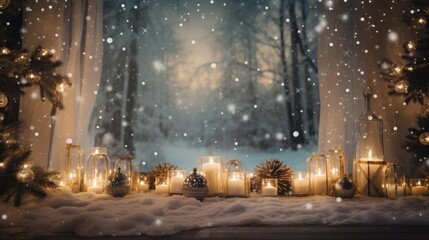 Snowflakes dance, stars twinkle, and candles glow, setting the stage for a magical Christmas Eve.