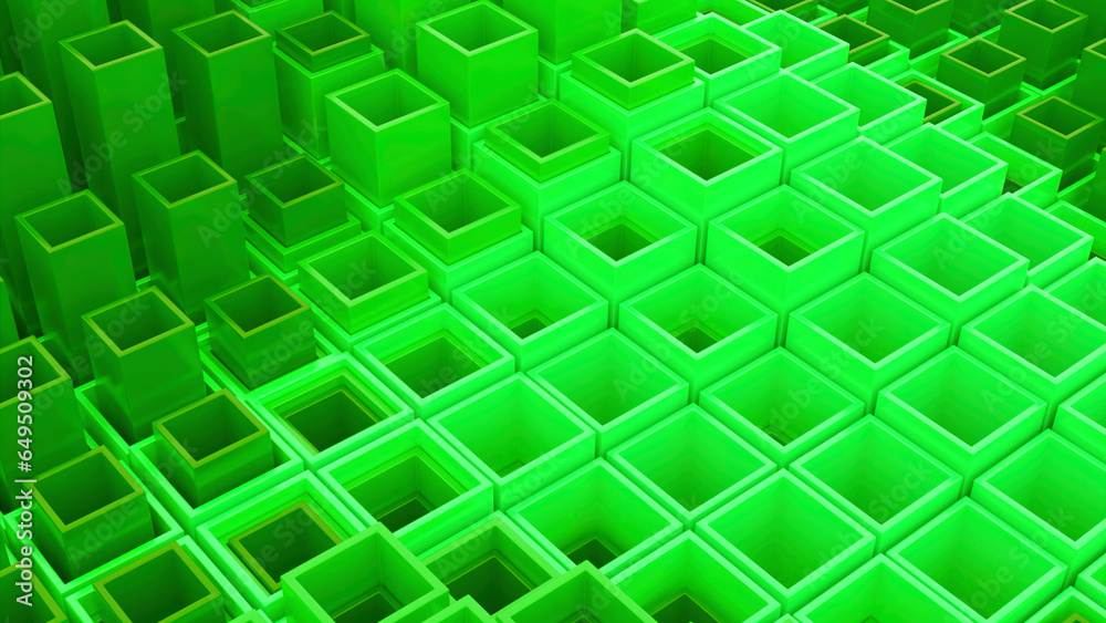 Aufkleber 3d animation of moving square columns. design. square pillars move inside columns in waves. columns 