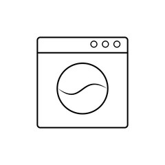 Washing Machine Icon. Laundry Element Symbol - Vector.