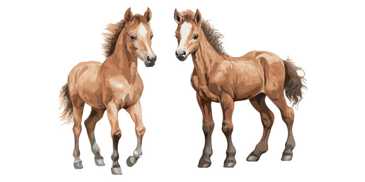 watercolor baby horse clipart for graphic resources