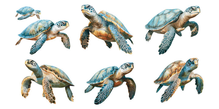 watercolor sea turtle clipart for graphic resources