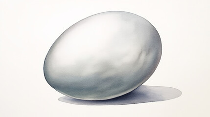 銀色の卵の水彩イラスト