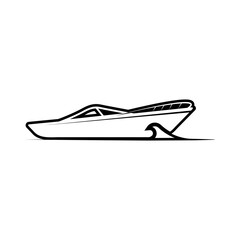 Speed Boat Icon. Transportation, Water Sport. Tour and Traveling. Vacation  Symbol  - Vector.