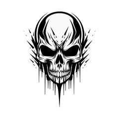 Abstract minimalist skull vector. Suitable for horror, rock, and hardcore graphic design.