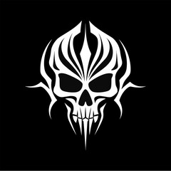 Abstract minimalist skull vector. Suitable for horror, rock, and hardcore graphic design.