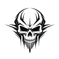 Abstract minimalist skull vector. Suitable for horror, rock, and hardcore graphic design.