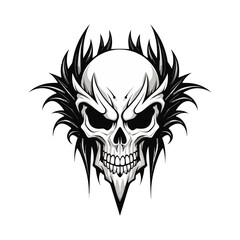 Abstract minimalist skull vector. Suitable for horror, rock, and hardcore graphic design.