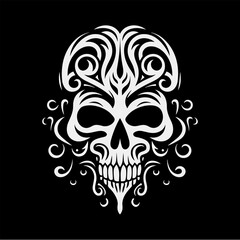 Abstract minimalist skull vector. Suitable for horror, rock, and hardcore graphic design.