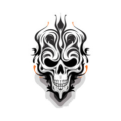 Abstract minimalist skull vector. Suitable for horror, rock, and hardcore graphic design.