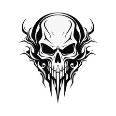 Abstract minimalist skull vector. Suitable for horror, rock, and hardcore graphic design.