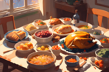 Thansgiving Day Meals: An image that includes Turkey, a traditional staple of Thanksgiving meals.