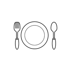Restaurant Icon. Canteen, Food Court Symbol.