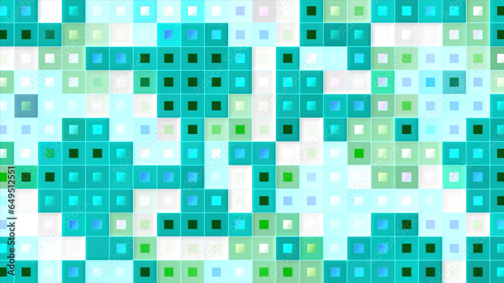 Poster colorful flashing squares in retro style. motion. retro computer background with flashing squares an