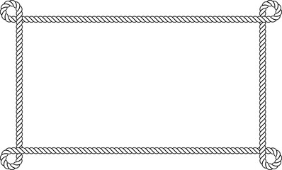 rectangular outline rope frame with copy space for text or design © Sutana