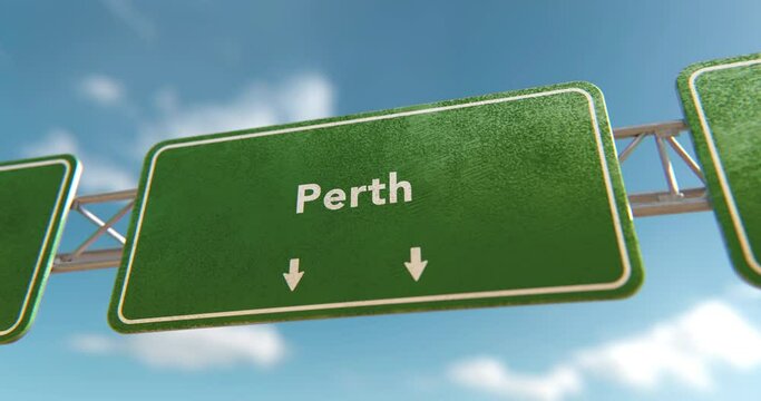 Perth Sign in a 3D animation