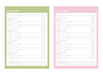 (Happy) Food Journal Planner. Plan you food day easily. Vector illustration.