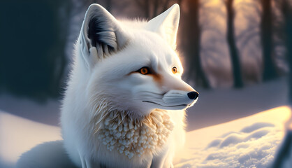 Naklejka premium fox in snow