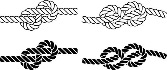 Outline silhouette Rope kot icon set © Kuning