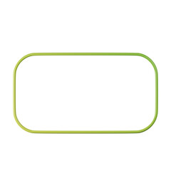 Rectangle shape, yellow green gradient 3d rendering.