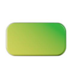 Rectangle shape, yellow green gradient 3d rendering.