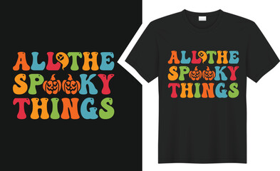 All the spooky things t-shirt design.  