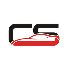 letter CS with silhouette car