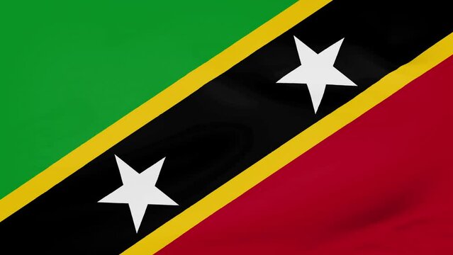 Saint Kitts and Nevis flag waving animated background